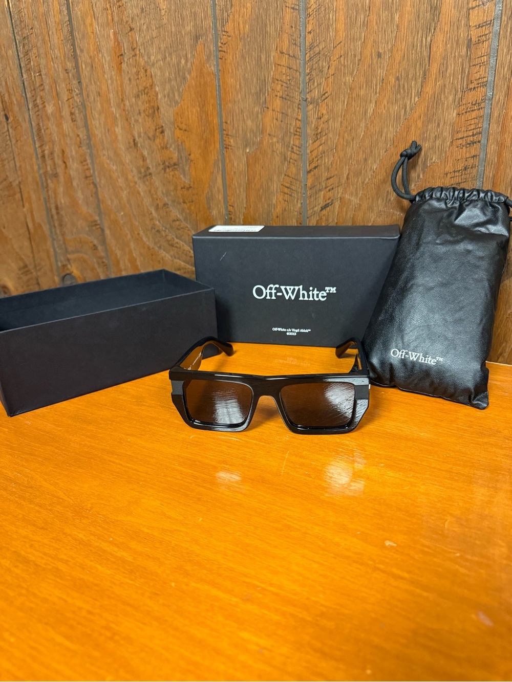 Off-White Black Men's Rectangular Sunglasses